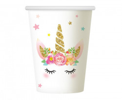 Pappbecher 266ml 6Stück Einhorn