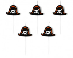Kerzenset Piratenhut 2cm 5Stück