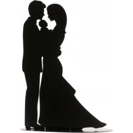 Zinnfigur für Hochzeitstorte Silhouette mit Baby