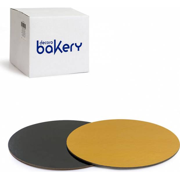 Tortenuntersetzer 50Stück 26cm Breite 0,3cm gold schwarz