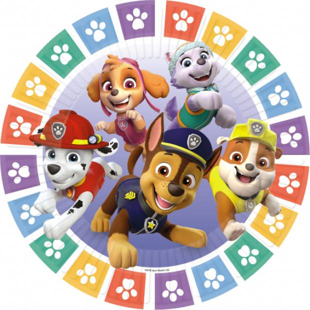 Partyteller aus Papier 8 St. 23cm Paw Patrol