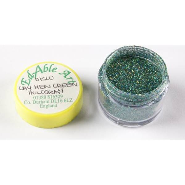 Glitzer Dekorationsdisco Caymen Grün Hologramm