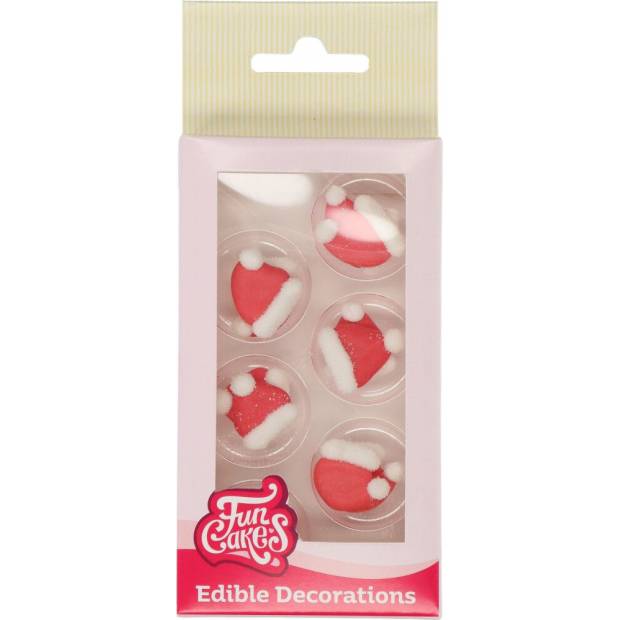 Zucker Weihnachtsdekoration Weihnachtsmannmützen 12St.