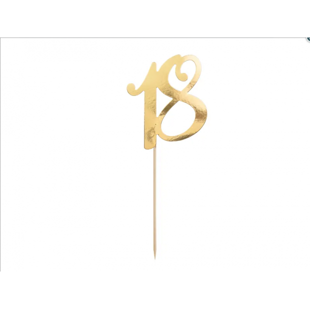21cm Tortenaufleger goldene Nummer 18