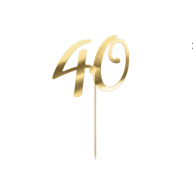 21cm Tortenaufleger goldene Nummer 40