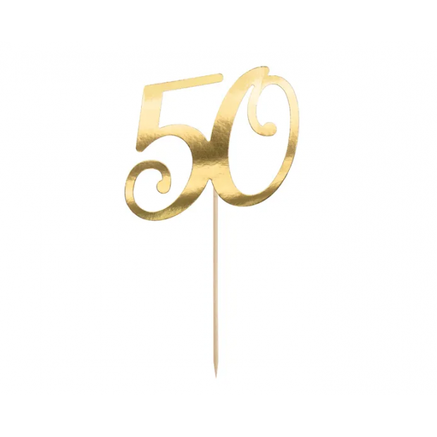 21cm Tortenaufleger goldene Nummer 50