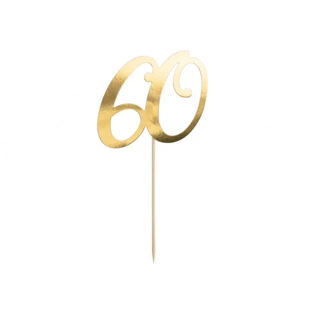 21cm Tortenaufleger goldene Zahl 60