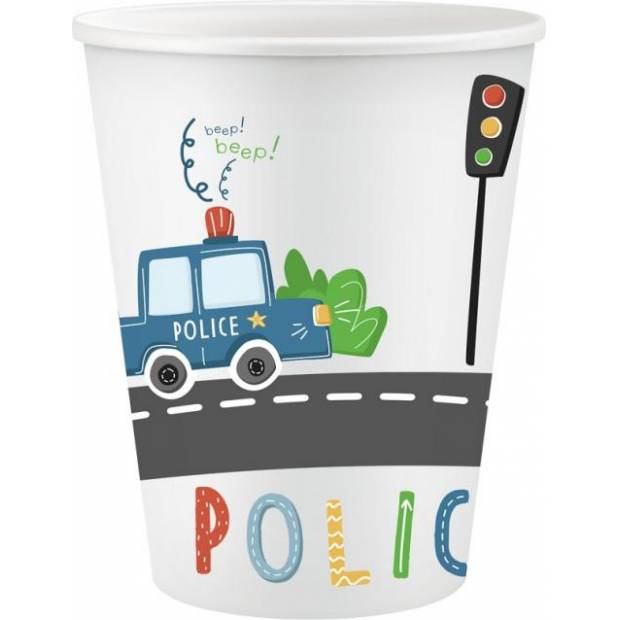 Pappbecher 266ml 6Stk Polizei
