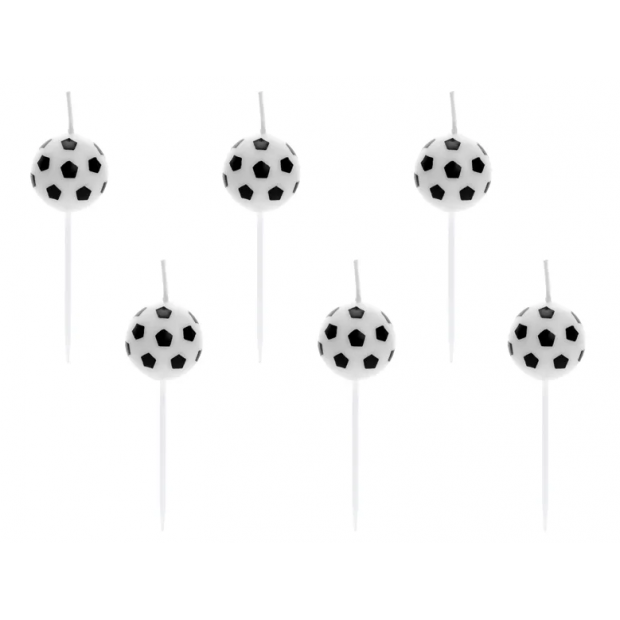 Satz von Kerzen Fußbälle 6pcs 2,5cm