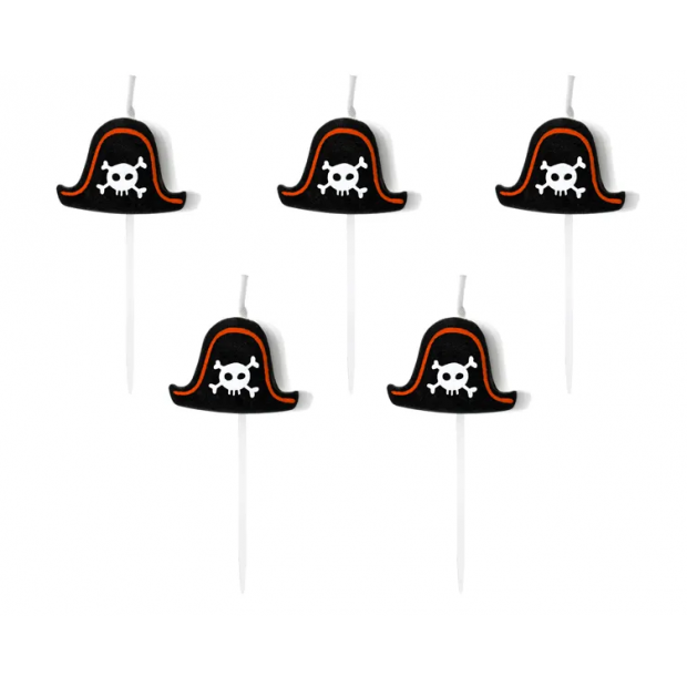 Kerzenset Piratenhut 2cm 5Stück