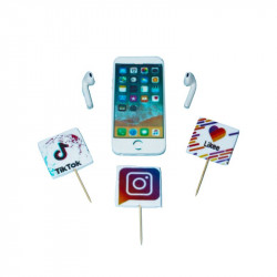 Zuckerstatuette Kuchensteckfigur - Soziale Medien