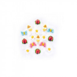Zuckerfiguren Bienen, Marienkäfer und Schmetterlinge