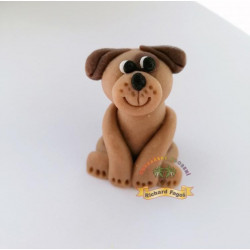 Figur auf dem Kuchen sitzender Hund, 5 cm, aus Kokosmasse