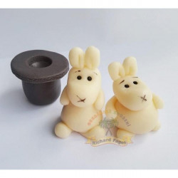 Kuchenfigur Kaninchen aus der Hasenmasse aus Kokosnuss