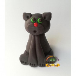 Tortendruckfigur Katze schwarz 5 cm aus Kokoshalt