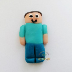 Minecraft Steve Kuchenfigur aus Kokosmasse, 6 cm