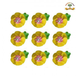 Zuckerdekoration Blumen Gelb auf Platte 9 Stück