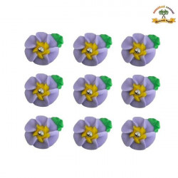 Zuckerdekoration Blumen lila auf Platte 9 Stück