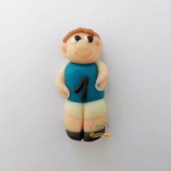 Kuchenfigur Fußballspieler dunkelblaues Trikot 6 cm aus Kokosmasse