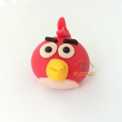 Figur auf Kuchen Angry Birds Red 4 cm aus Kokosnussmasse