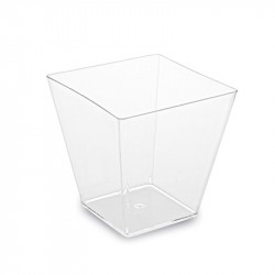 Fingerfood-Becher für Panna cotta PS eckig durchsichtig 59x59x54mm 100ml - 50 Stück