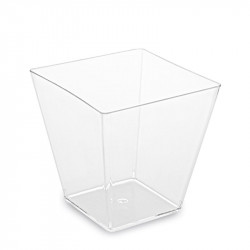Fingerfood-Becher für Panna Cotta PS quadratisch klar 72x72x72mm 230ml - 20 Stück