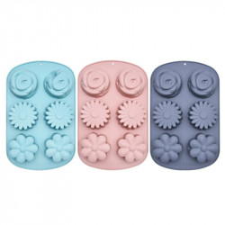 Silikonform Blumen grau 1St. 27x17x3cm