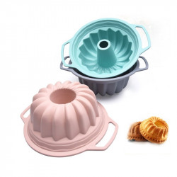 Silikonkuchenform grau mit festem Rand 26x11cm