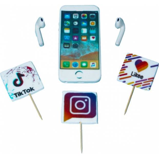 Zuckerstatuette Kuchensteckfigur - Soziale Medien