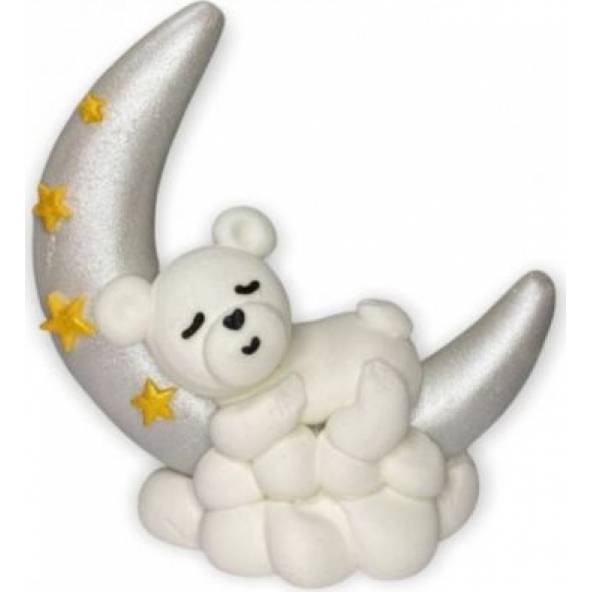 Zuckerstück Bärchen schläft auf dem Mond