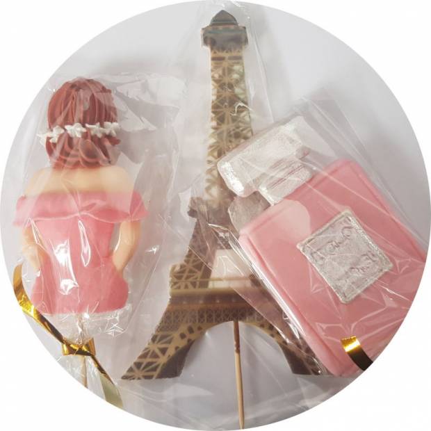 Zuckerfigur Mädchen in Rosa in Paris