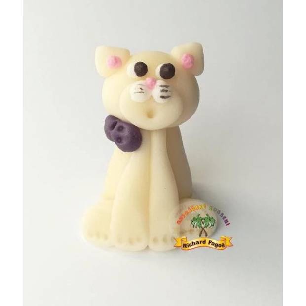 Tortengeburtchen Katze weiß 5 cm aus Kokosmasse