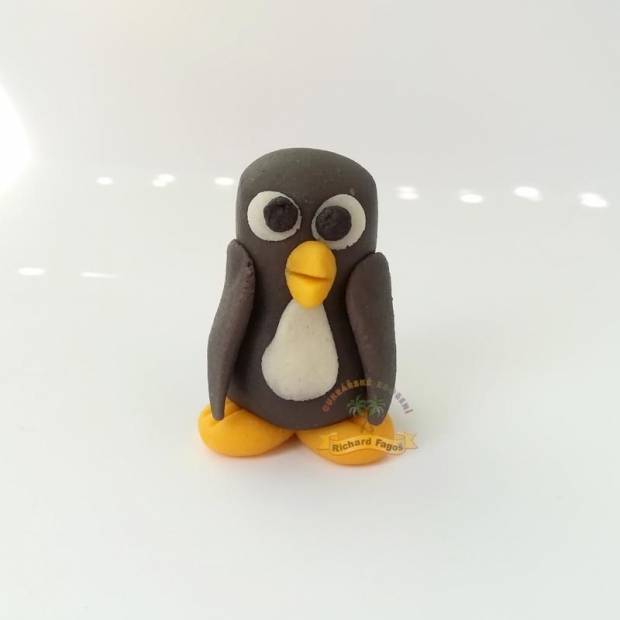 Kuchenfigur Pinguin 30 g aus Kokosmasse