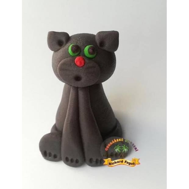 Tortendruckfigur Katze schwarz 5 cm aus Kokoshalt