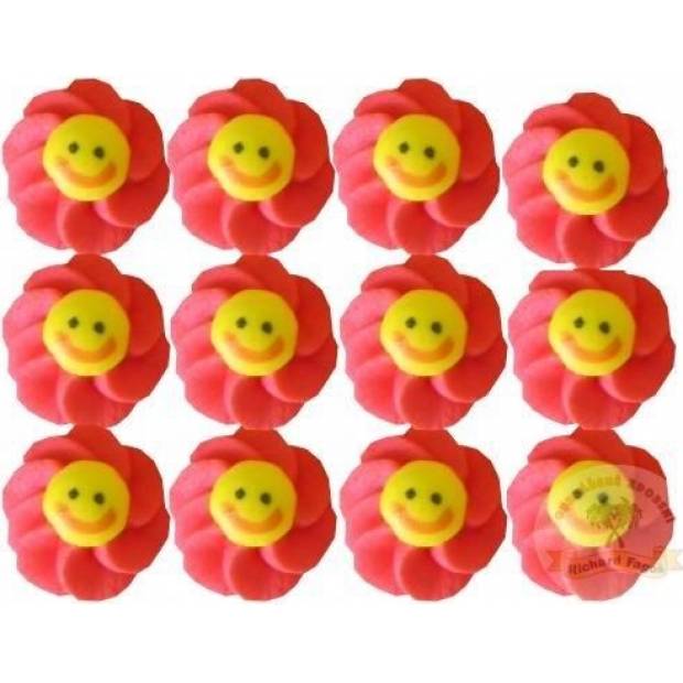 Zdobení z cukru sluníčko červené 12 ks