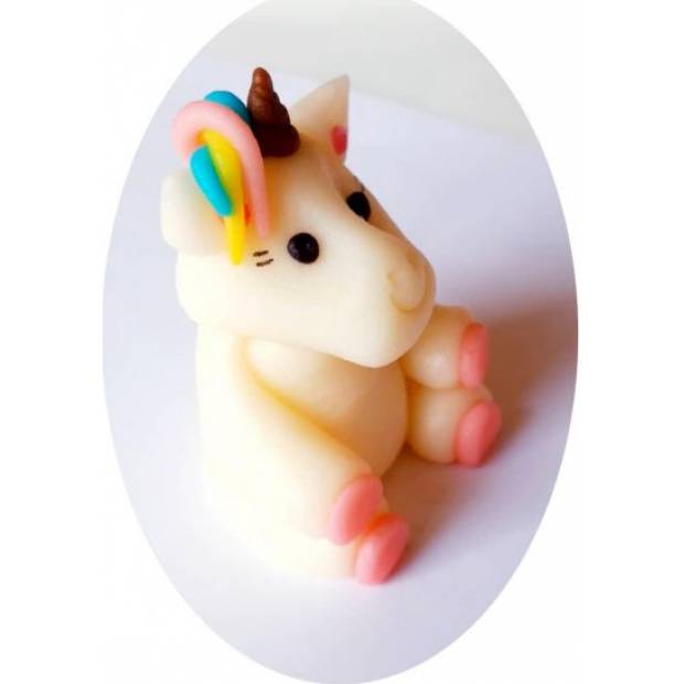 Tortenfigur Einhorn 3D 60 g aus Kokoshaltig, Durchmesser ca. 7,5 x 4,5 cm