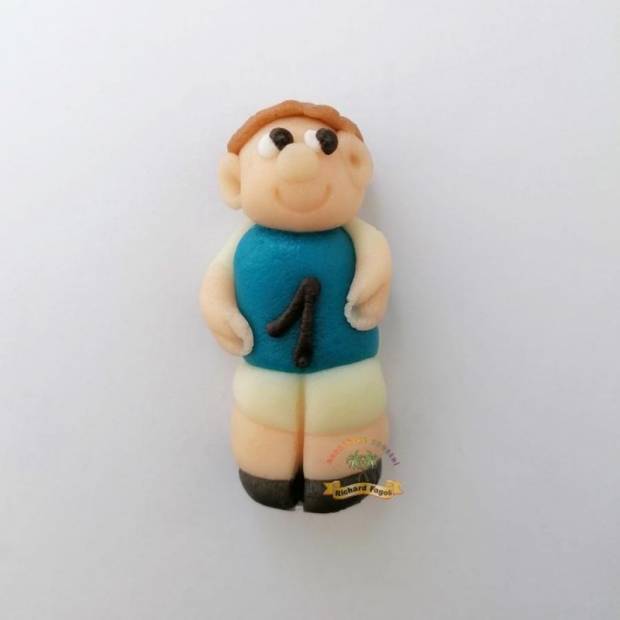 Kuchenfigur Fußballspieler dunkelblaues Trikot 6 cm aus Kokosmasse