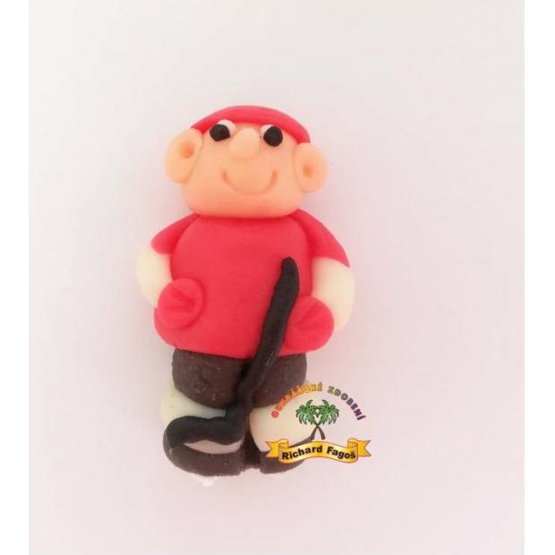 Tortenkeks HOCKEY-Spieler rotes Trikot 6 cm aus Kokosnussmasse