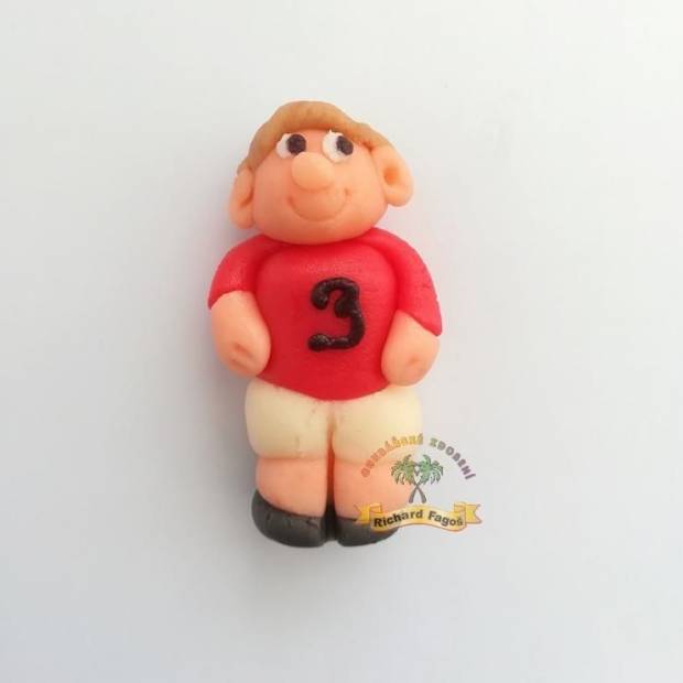 Kuchenfigur Fußballspieler rote Trikot 6 cm aus Kokosmasse