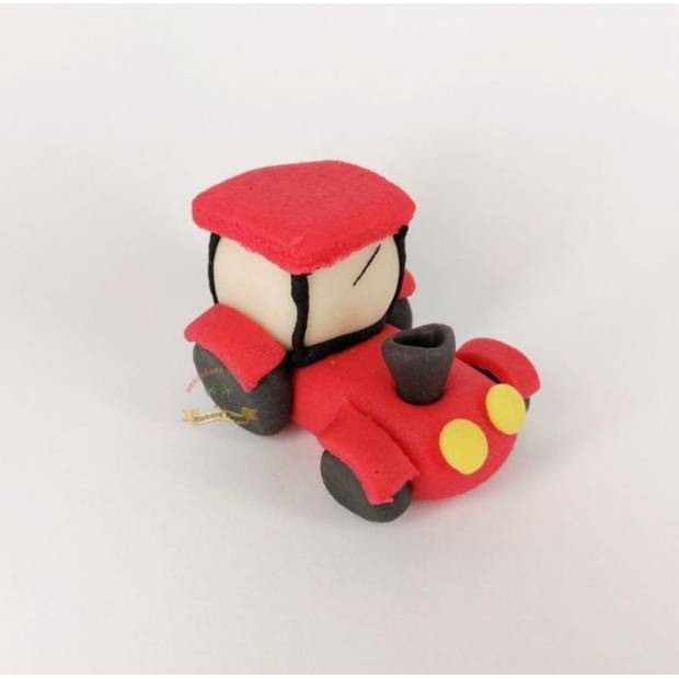 Tortenfigur Traktor rot 6,5x5x4 cm aus Kokosnussmasse