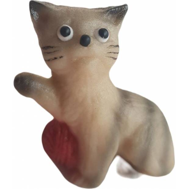 Marzipanfigur, spielende Katze, 6,5x5 cm, 50 g, grau