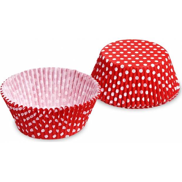 Konditorei Cupcake weiß und rot mit Punkten 50x30mm 40St.