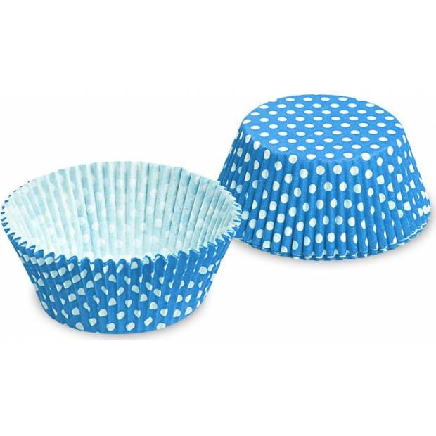 Konditorei Cupcake weiß und blau mit Punkten 50x30mm 40St.