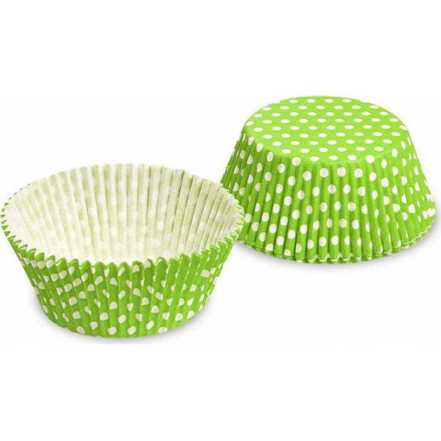 Konditorei Cupcake weiß gelb-grün mit Punkten 50x30mm 40St.