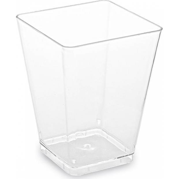 Fingerfood Becher für Panna Cotta PS eckig transparent 58x58x76mm 160ml - 20 Stk