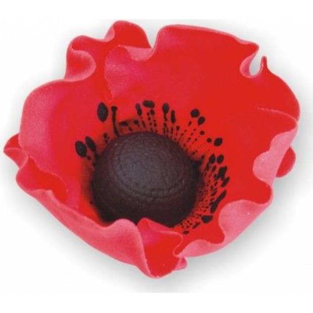 Zuckerdelement Blume Mohnblume 6 Stück 8 cm