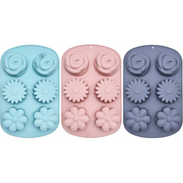 Silikonform Blumen grau 1St. 27x17x3cm