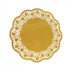 Dekorative Spitze rund gold 30cm 4 Stück