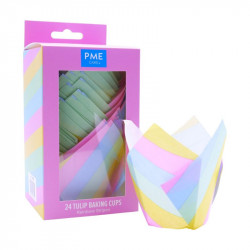 Pastellpapier Muffinförmchen Tulpe, 24 Stück
