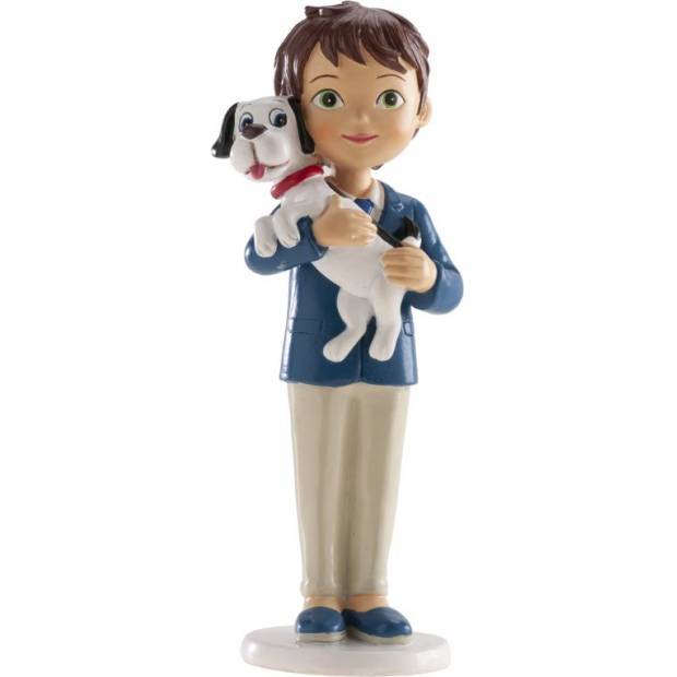 Tortenfigur Junge mit Hund - Heilige Kommunion